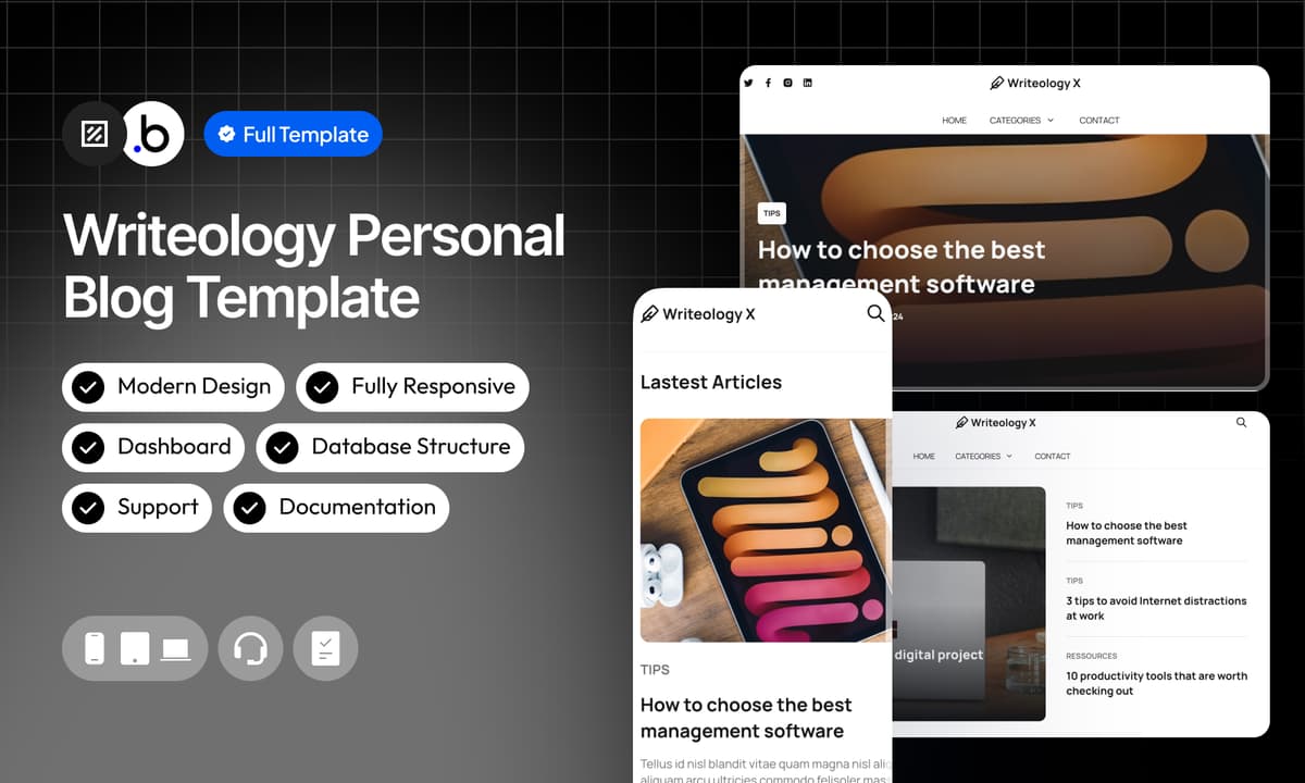 Writeology Personal Blog Template